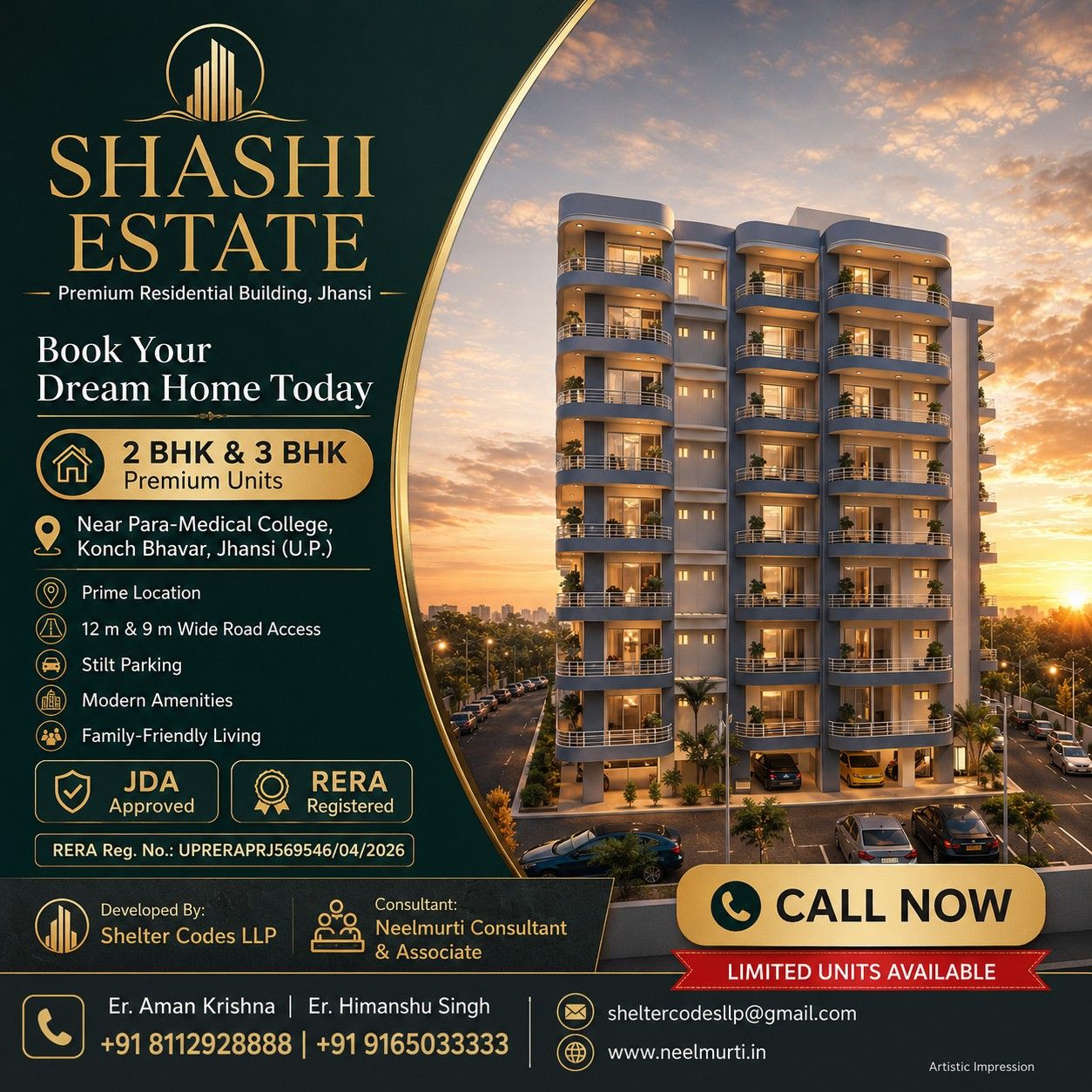 SHASHI ESTATE JHANSI Luxury 2 BHK & 3 BHK Residences